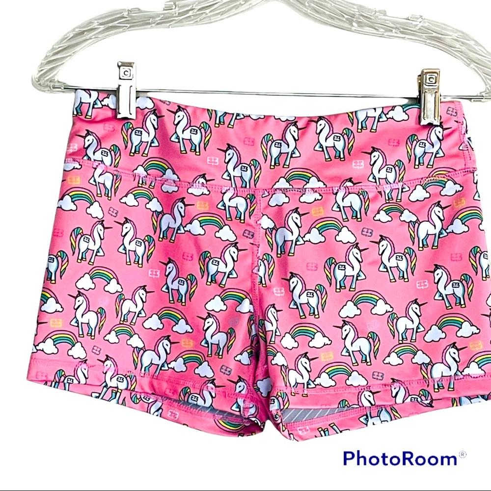 IAB MFG Pink Unicorn Booty Workout Short Medium Gym Shorts 8